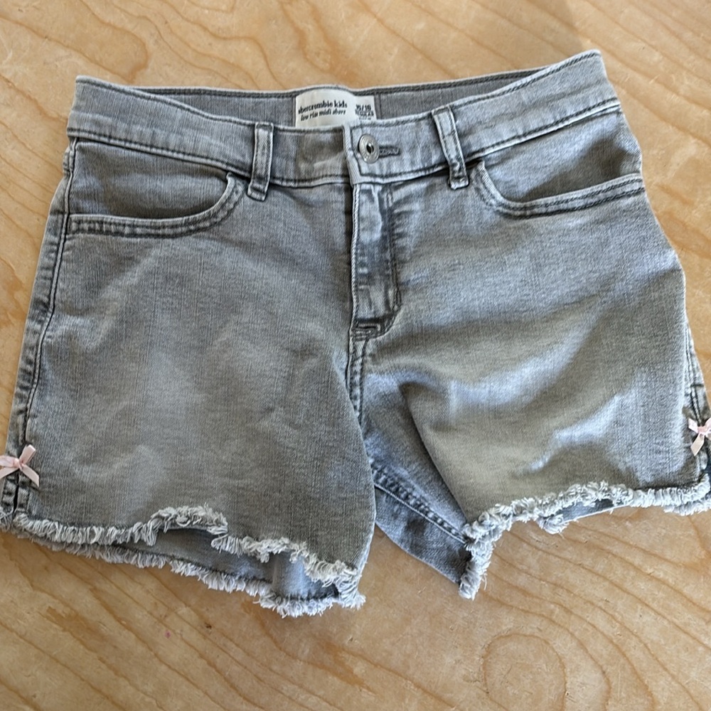 Abercrombie Kids Light Gray Jean Shorts